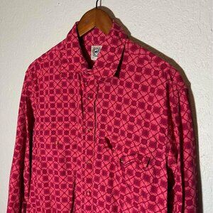 Pink Prism Cinch Cowboy Western Pearl Snap Button-up Shirt Mens Large Crazy